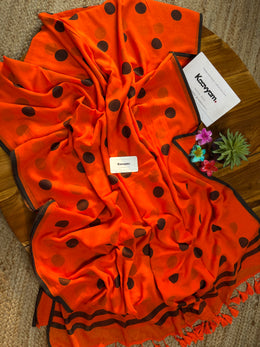 Polka Dot Mul Cotton Saree
