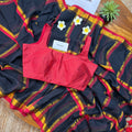 Black Kasav Check Saree