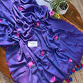 Scallop Lotus Embroidery Mul Cotton Saree
