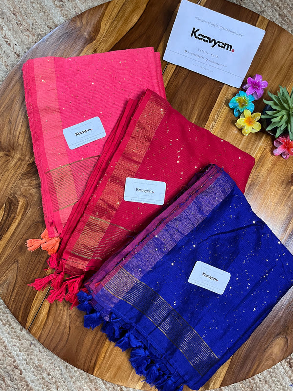 Designer Sequins Acrylic Mul Modal Saree