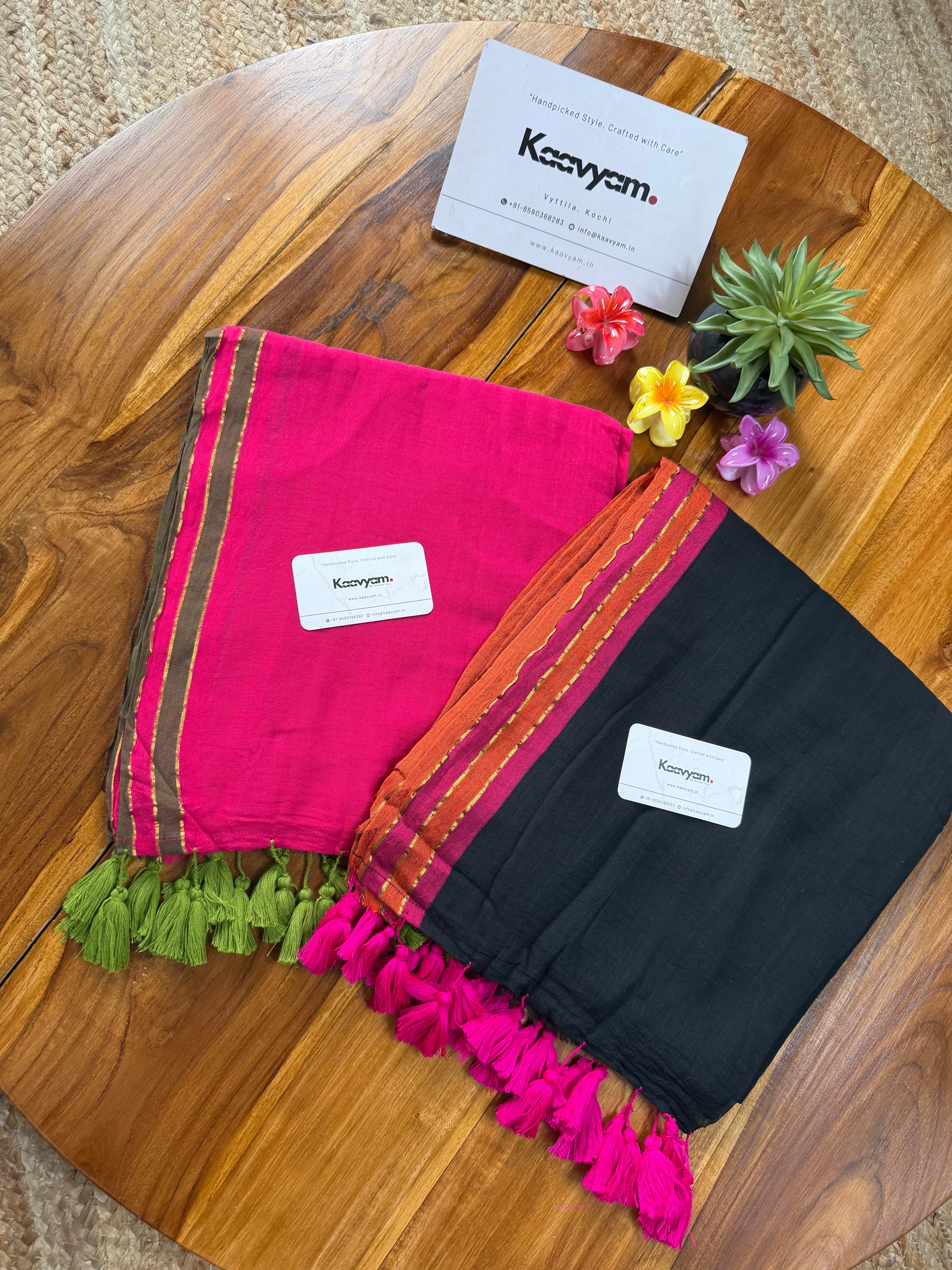 Minimal Border Mul Cotton Saree