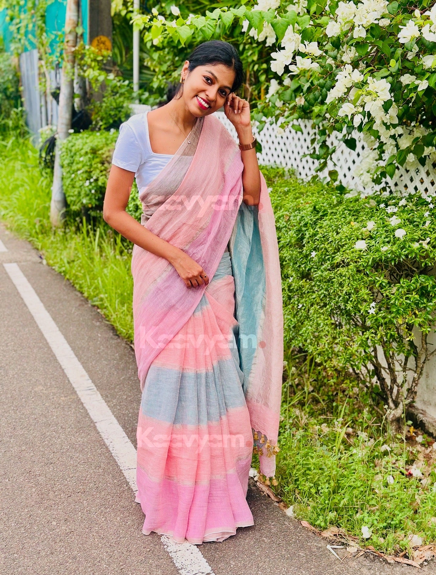 Pastel Linen Saree