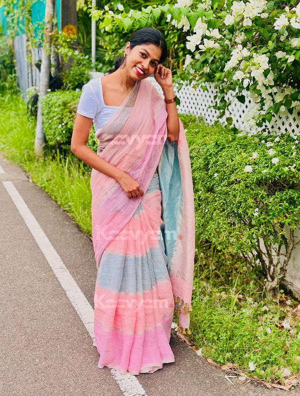 Pastel Linen Saree