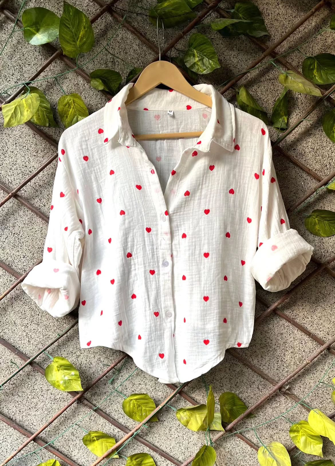 Red Heart Printed Shirt