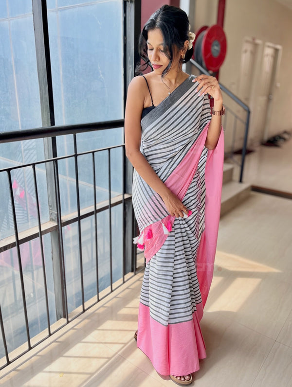 Casual Stripes Mul Cotton Saree