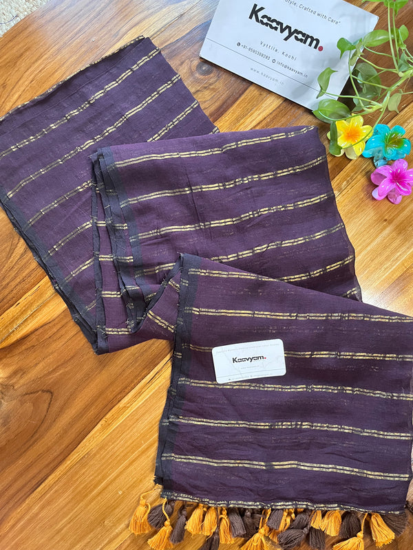 Double Zari Stripes Mul Cotton Saree