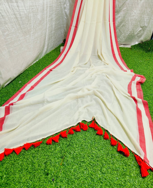 Mul Cotton Double Kara Saree