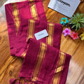 Maroon Stripes Mul Cotton Saree