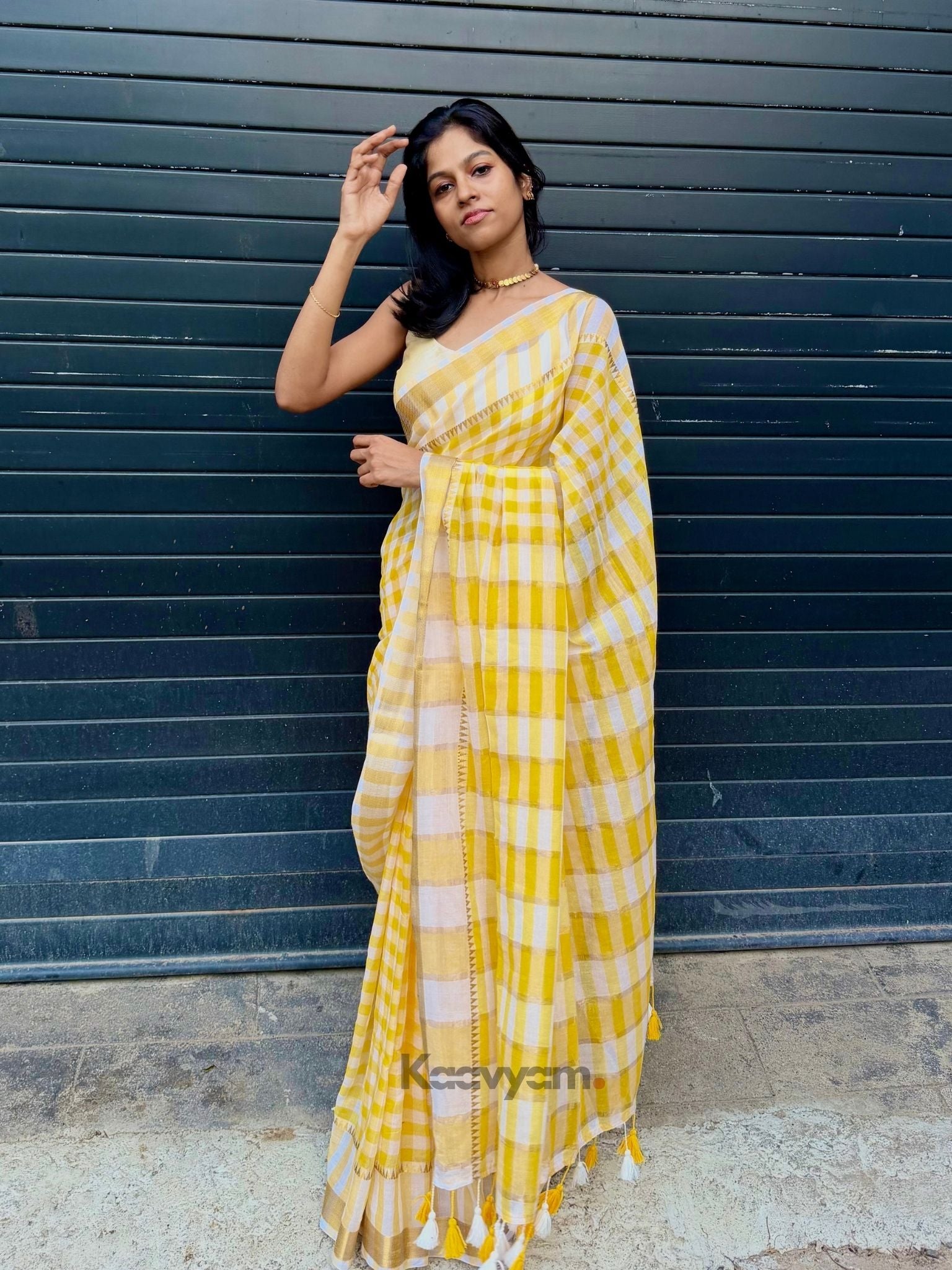 Mango Mosaic Mul Cotton Saree