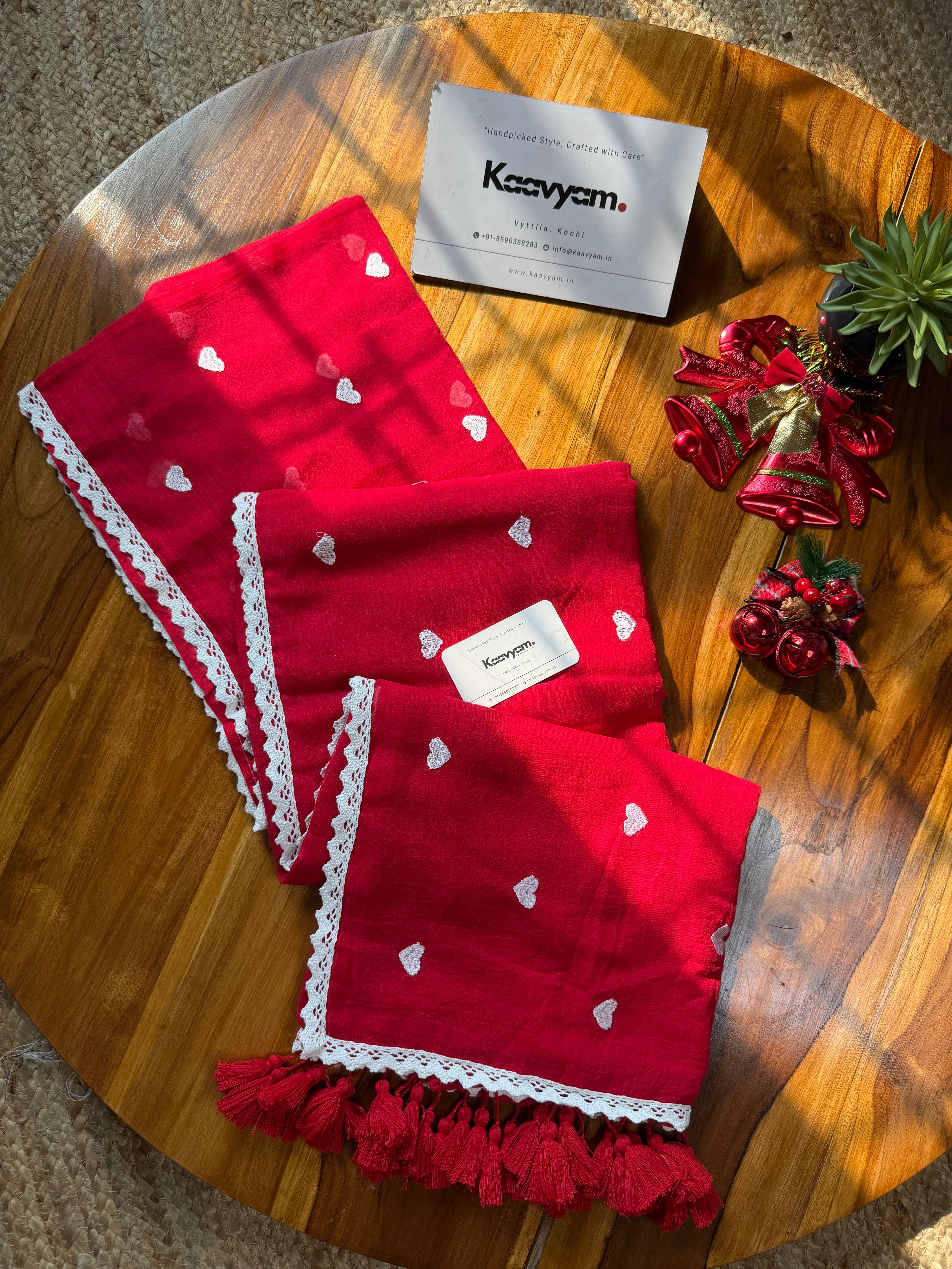 Heart & Lace Mul Cotton Saree