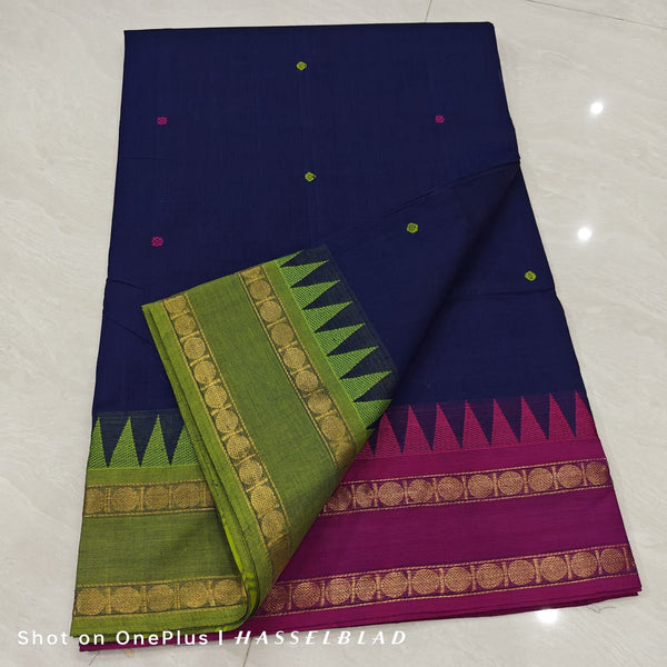 Kanchi Silk Double Color Border Saree