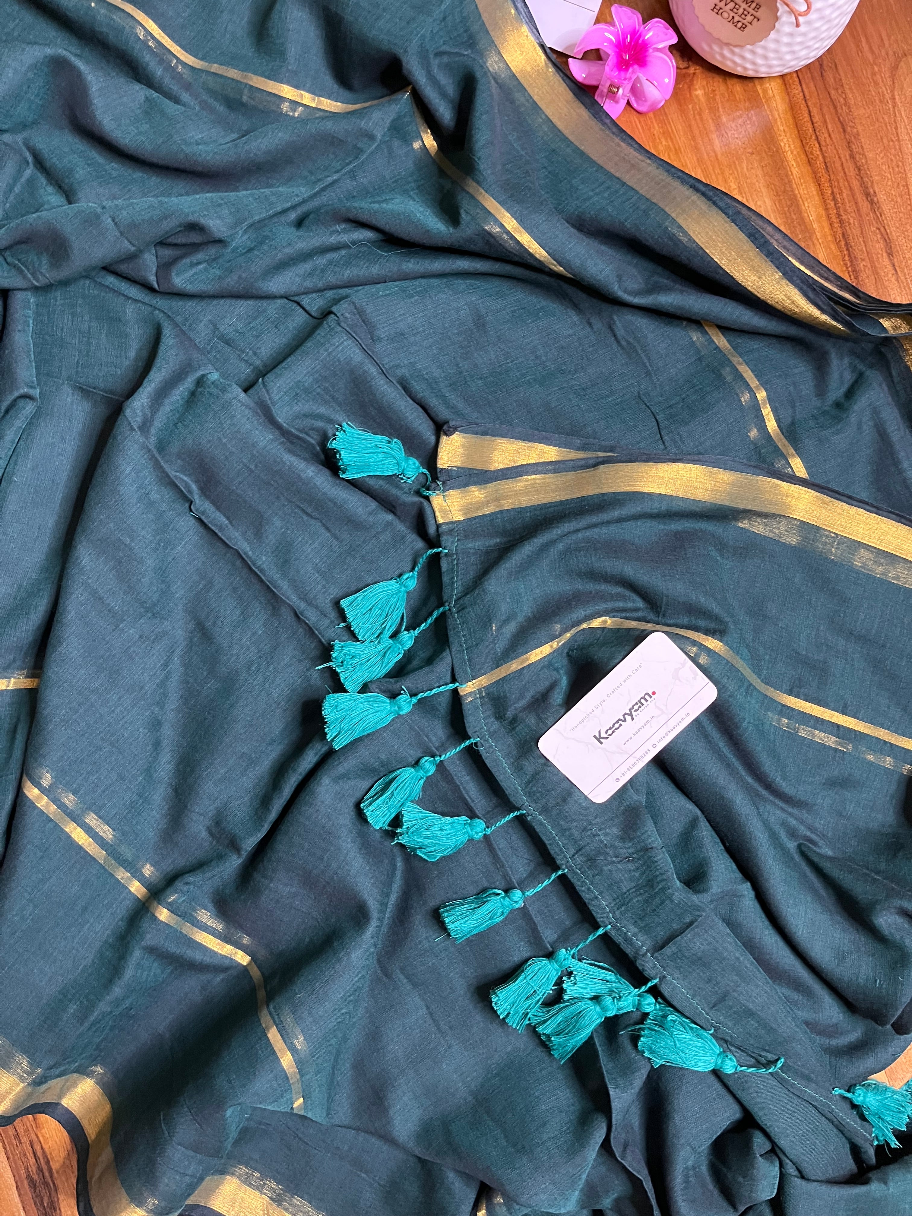 Goldy Double Border Mul Cotton Saree