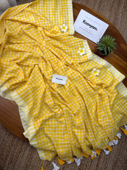 Checks Mul Cotton Saree