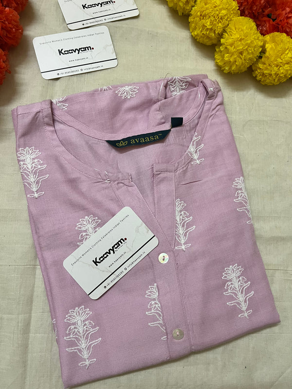 LAVENDER EMBROIDERY KURTI