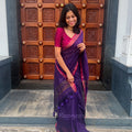 Sequins & Contrast Border Mul Cotton Saree