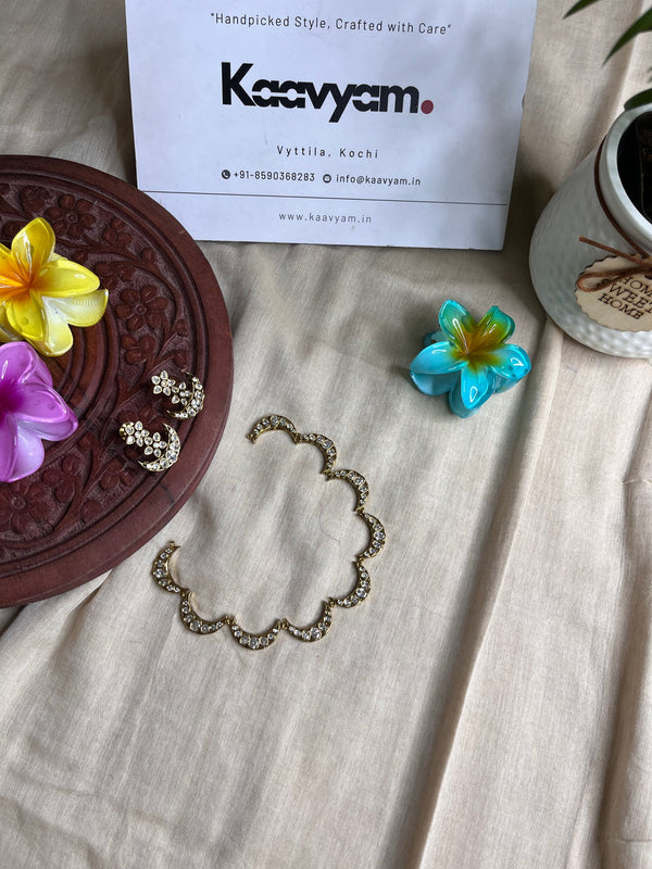 Half Moon Stone Necklace & Earrings