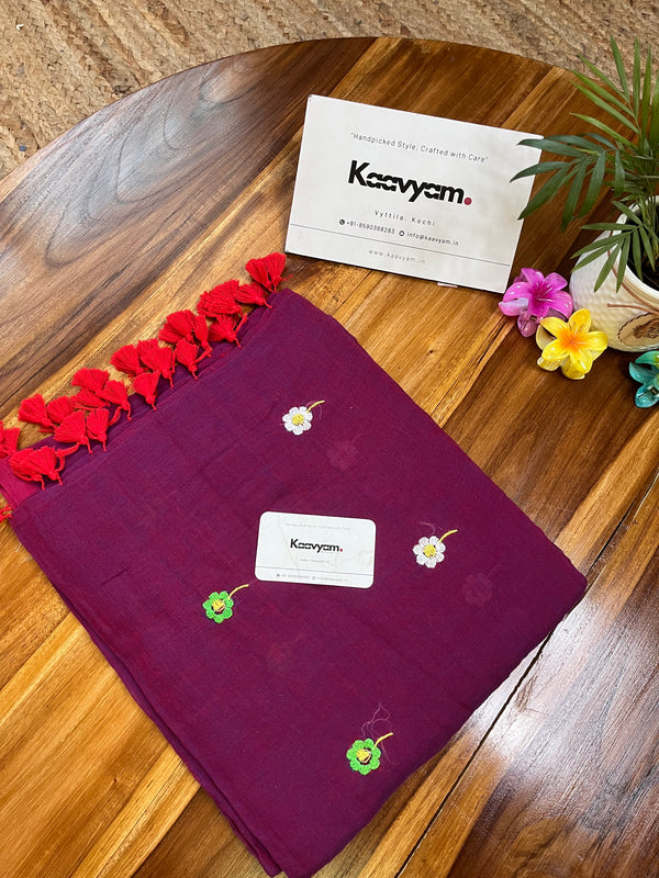 Little Lilly Embroidery Mul Cotton Saree