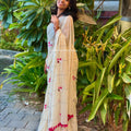 Floral Embroidery Checks Mul Cotton Saree