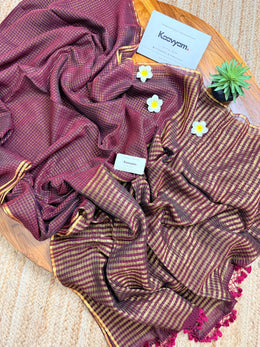 Kasav Checks Pallu Mul Modal Saree