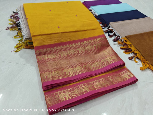 Double border Kanchi cotton Saree