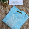Lightblue Embroidery Kurti