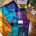 Contrast Border & Stripe Pallu Mul Cotton Saree