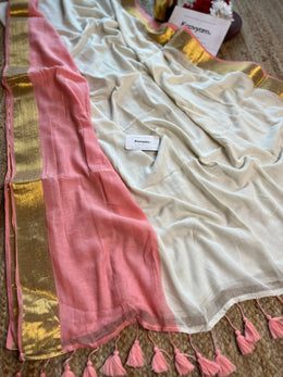 Kasav & Color Border Mul cotton Saree