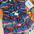 Rainbow Stripes Mulberry Cotton Saree