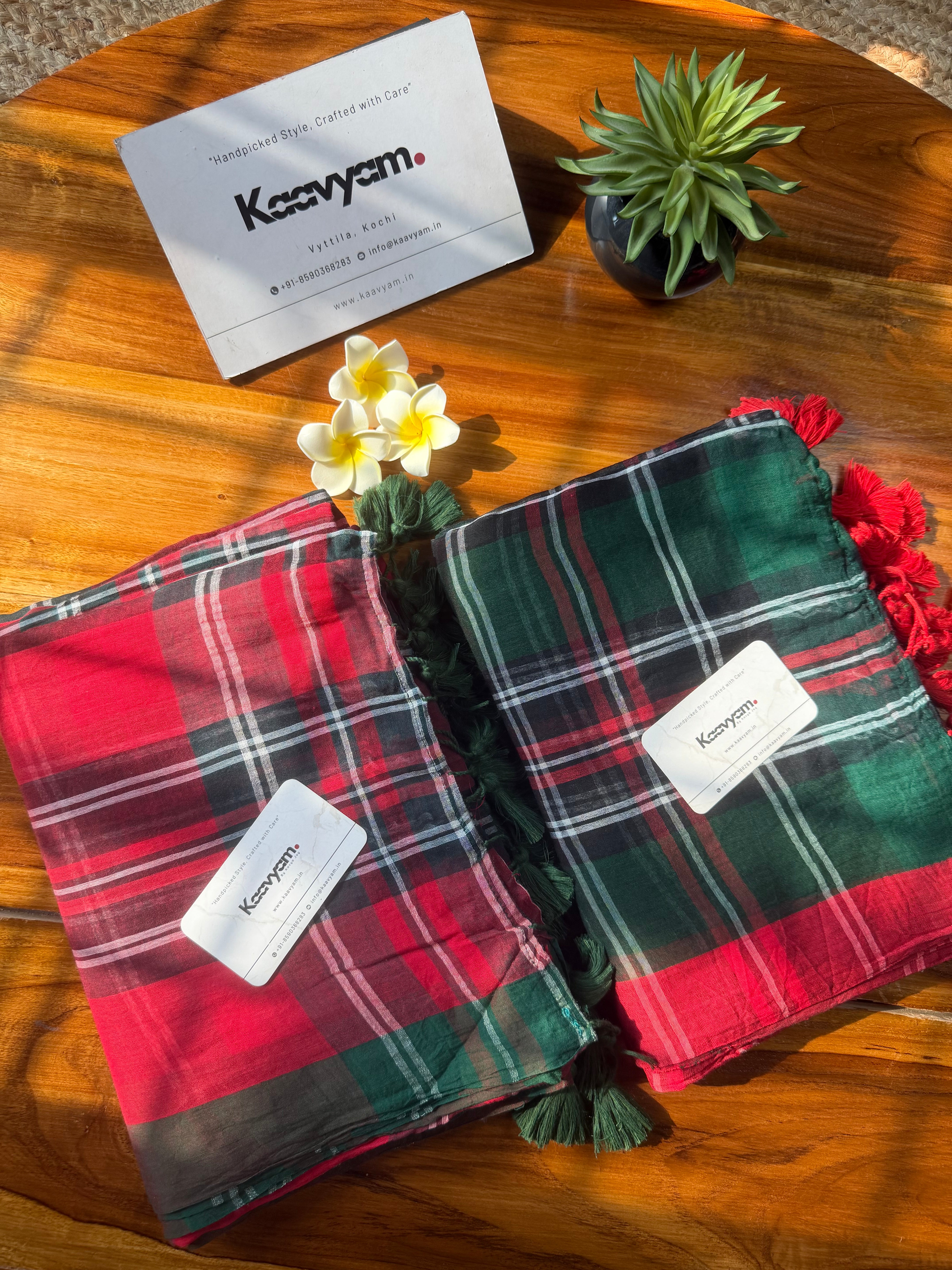 Urban Plaid Check Saree