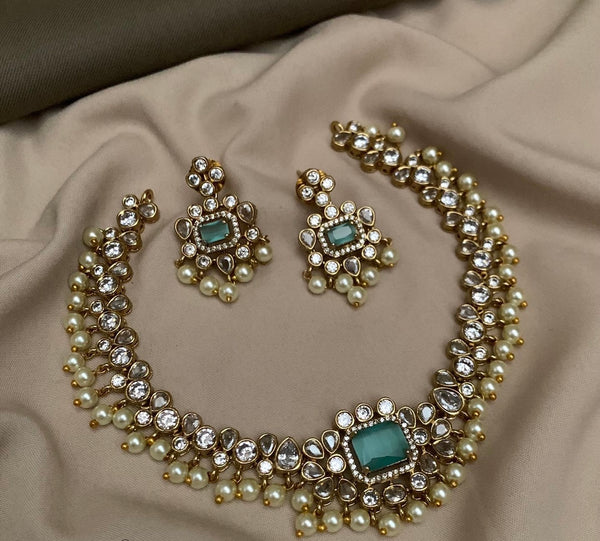 Kundan Stone Necklace & Earrings