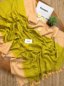 Cardamom Check Saree