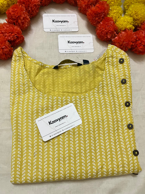 Cotton yellow kurti