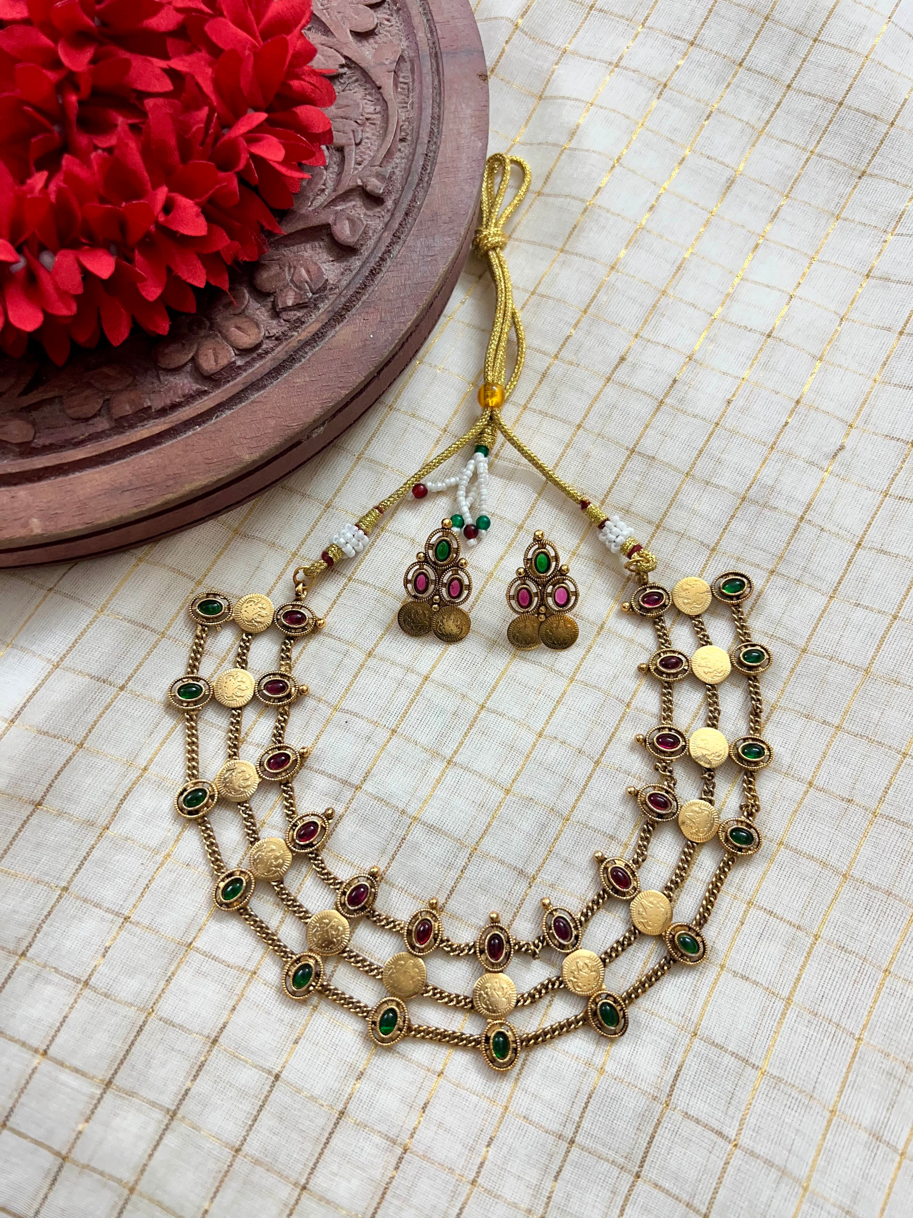 Multilayered Coin necklace/choker