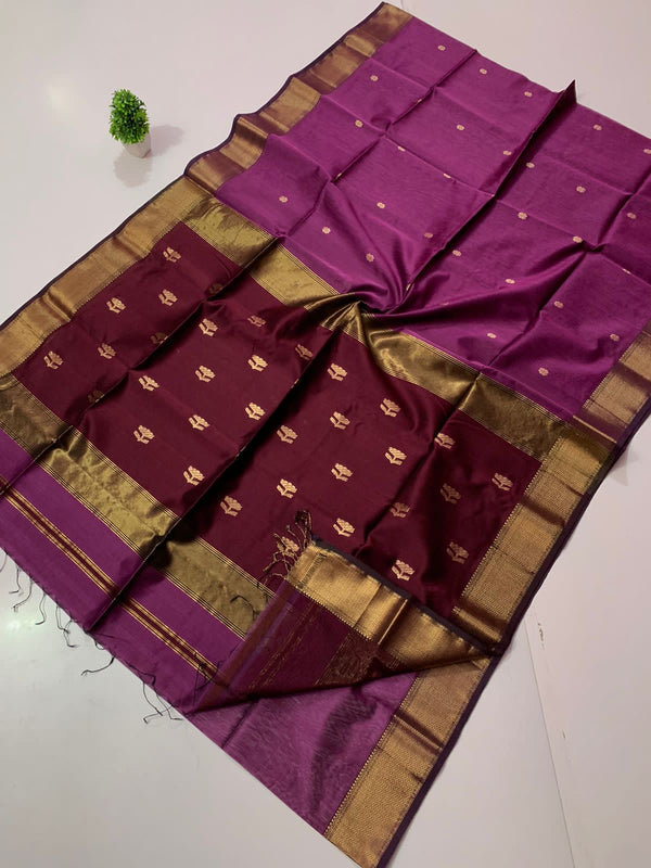 Maheswari Silk Lotus Butta Sarees