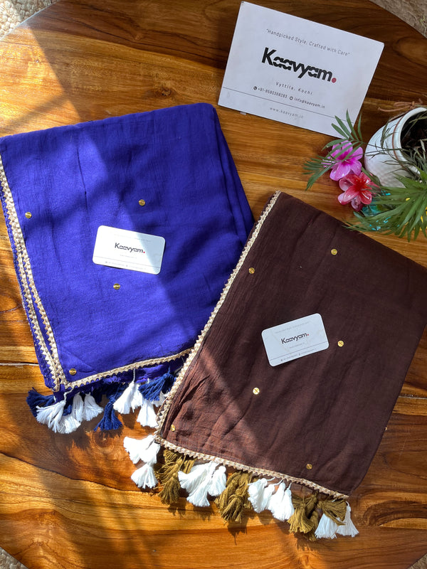 Sequins Lace Mul Cotton Saree