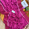 Contrast Maroon Mul Cotton Saree