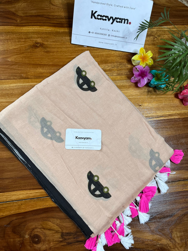 Car and Scooter Printed Saree