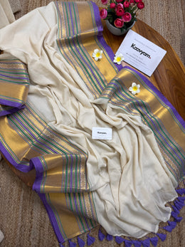 Orchid Kasav Mul Cotton Saree