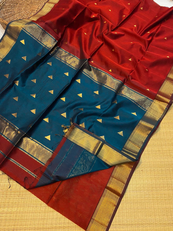 Maheshwari Handloom Triangle Butta Saree