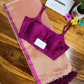 Tissue Dual Tone Saree & Blouse combo