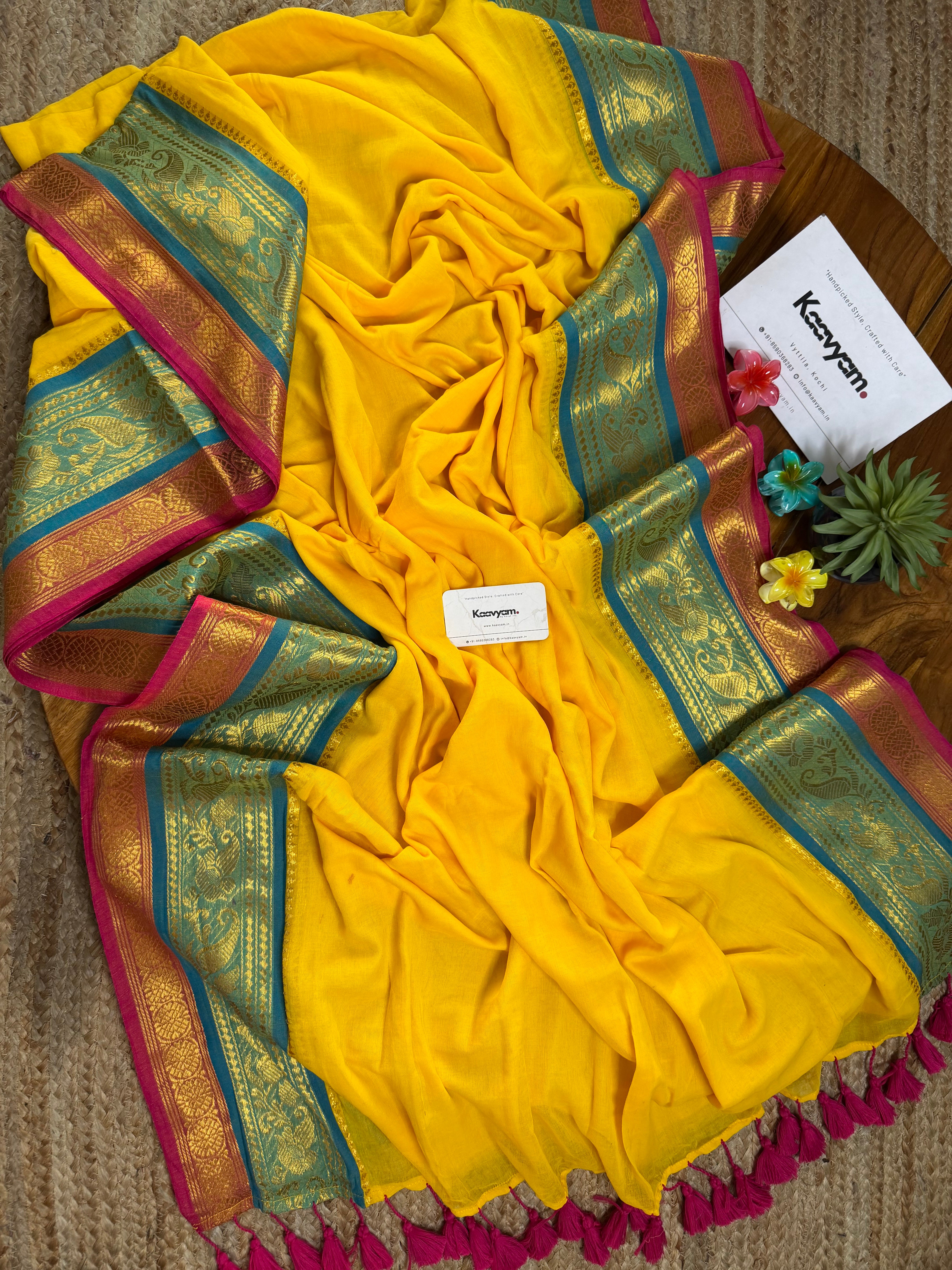 Kanchi Silk Border Mul Cotton Saree