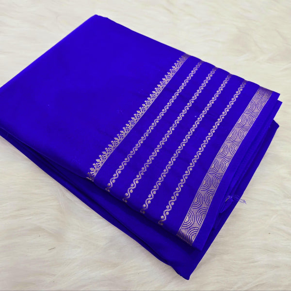 Mysore Crepe Stripe Border Saree