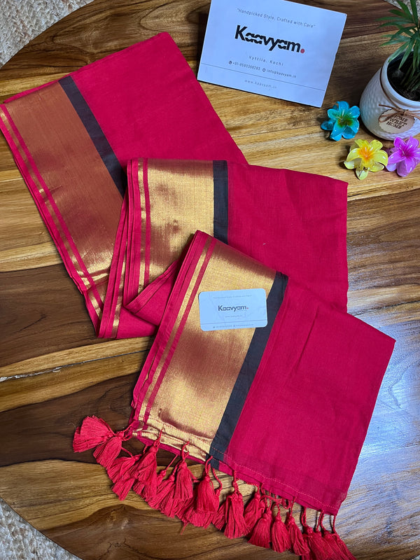 Red Mul Cotton Saree