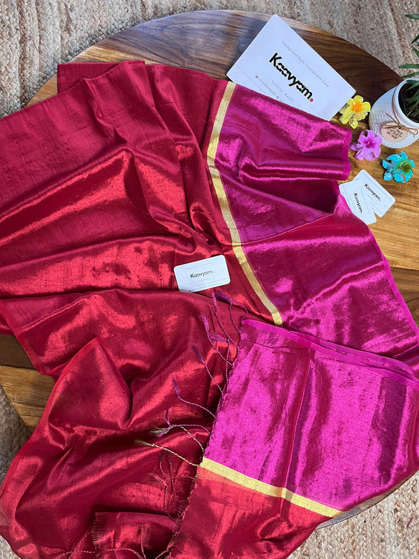 Red & Pink Raaga Tissue Silk Saree