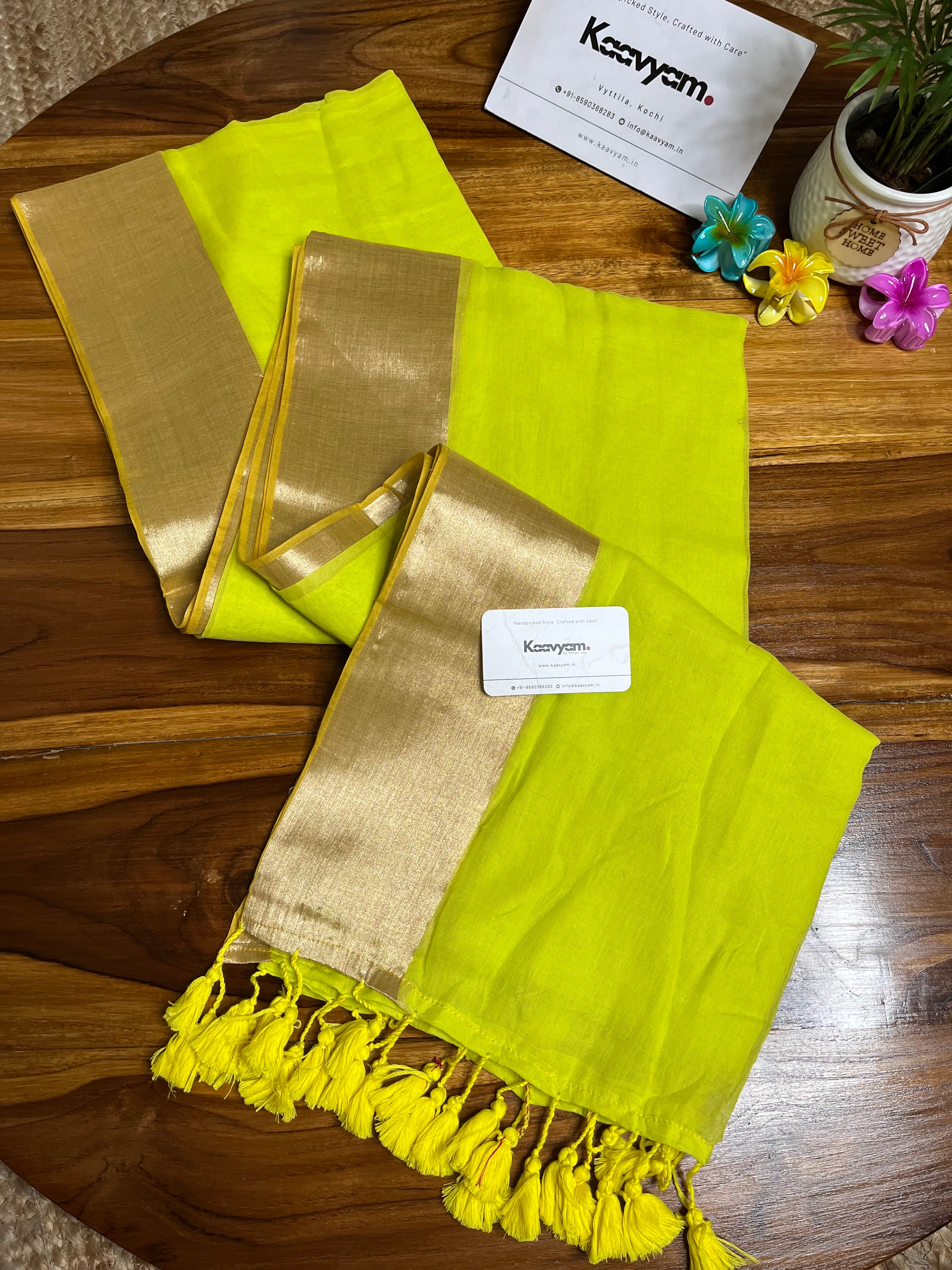 Neon Kasav Mul Cotton Saree
