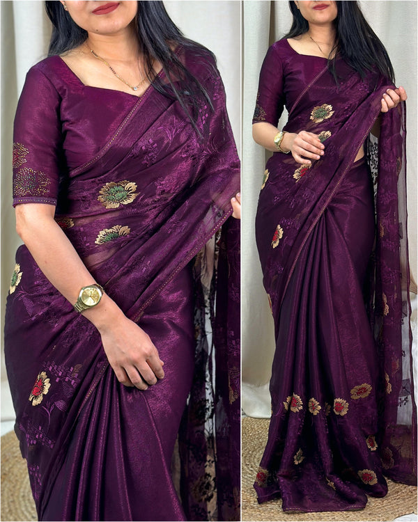 Party wear Embroidery Saree