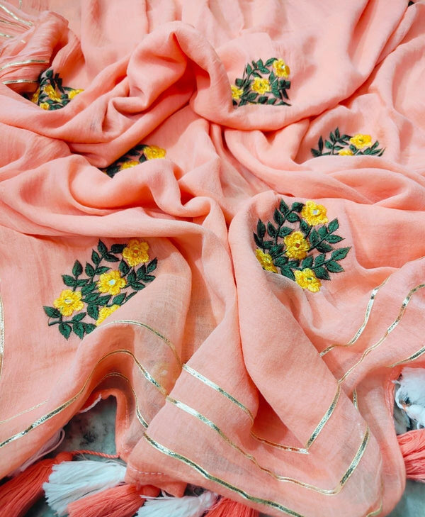 Rose Bunch Mul Cotton Saree