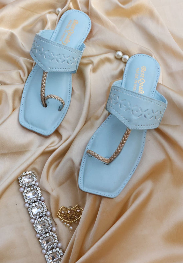 AQUA TOE RING FLAT SANDALS