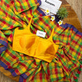 Multi Golden Check Mul Cotton Saree