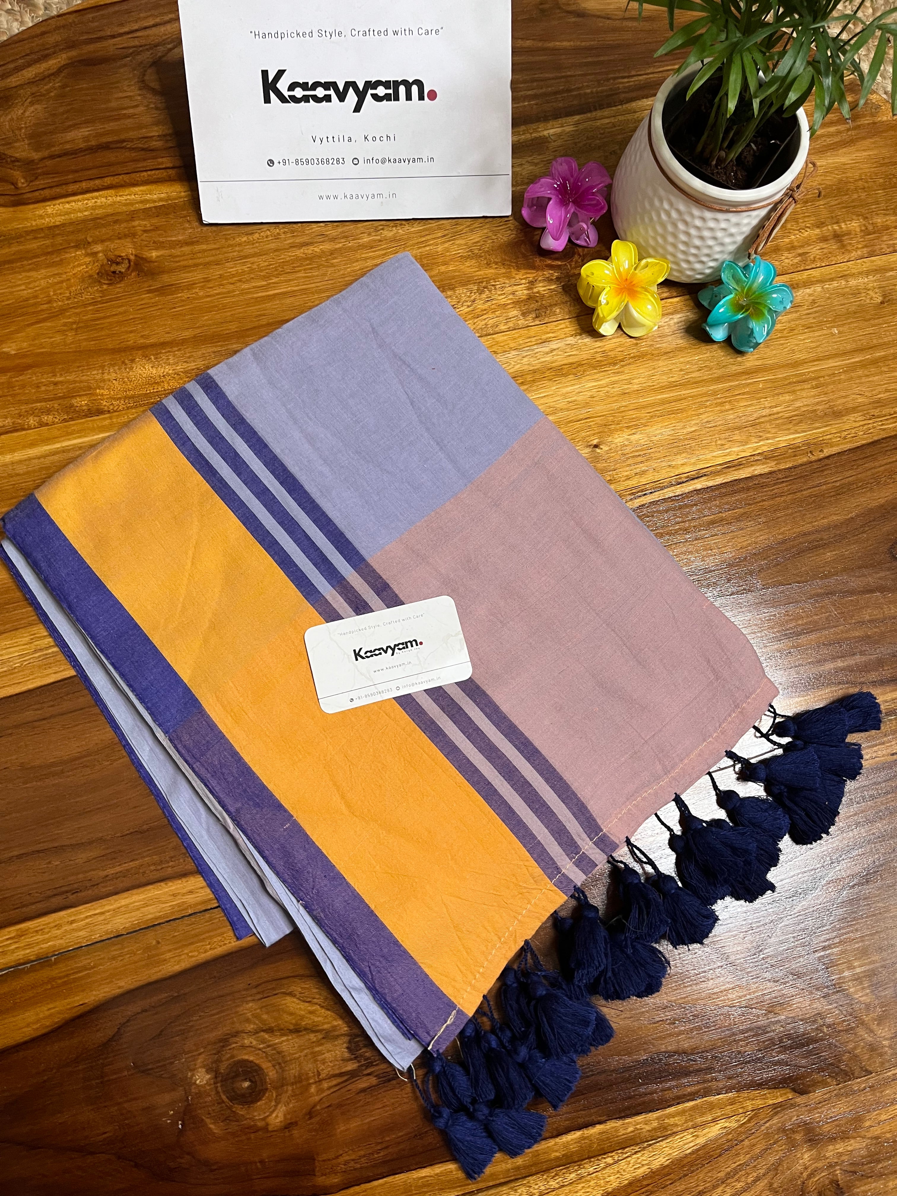 Oneside Border Mul Cotton Saree